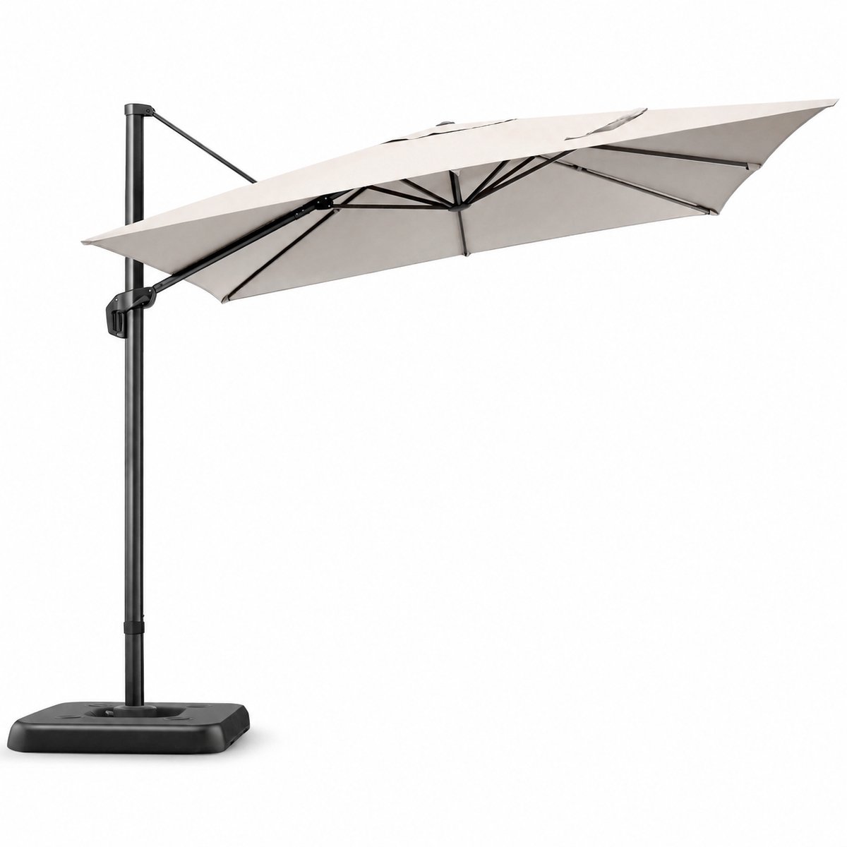 Lifero Terrasparasol - Parasol - Zweefparasol - 3m - Rechthoek Parasol - Hangend zonnescherm - 360° draaibaar - Terrassen - UV50+ (8721551874330)