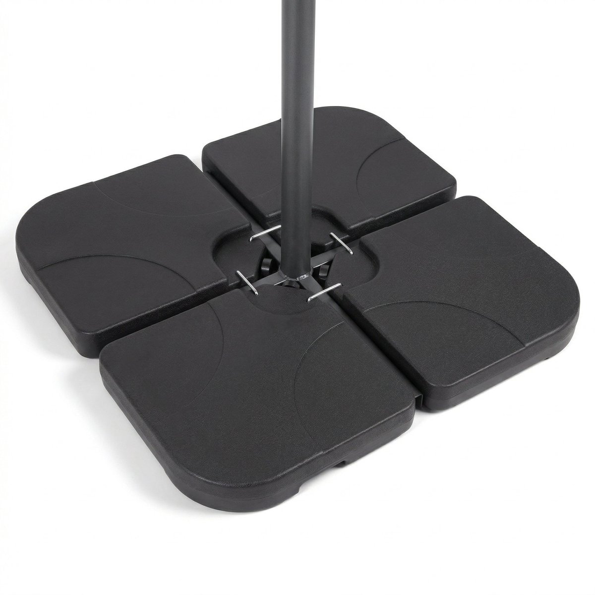 Lomera Parasoltegels Set van 4 - Parasolvoet Vulbaar voor Kruisvoet Zweefparasol - Parasol Tegels - Parasolvoettegels - Parasolverzwaring - Parasolhouder Zwart voor Tuin en Terras (8721458017151)