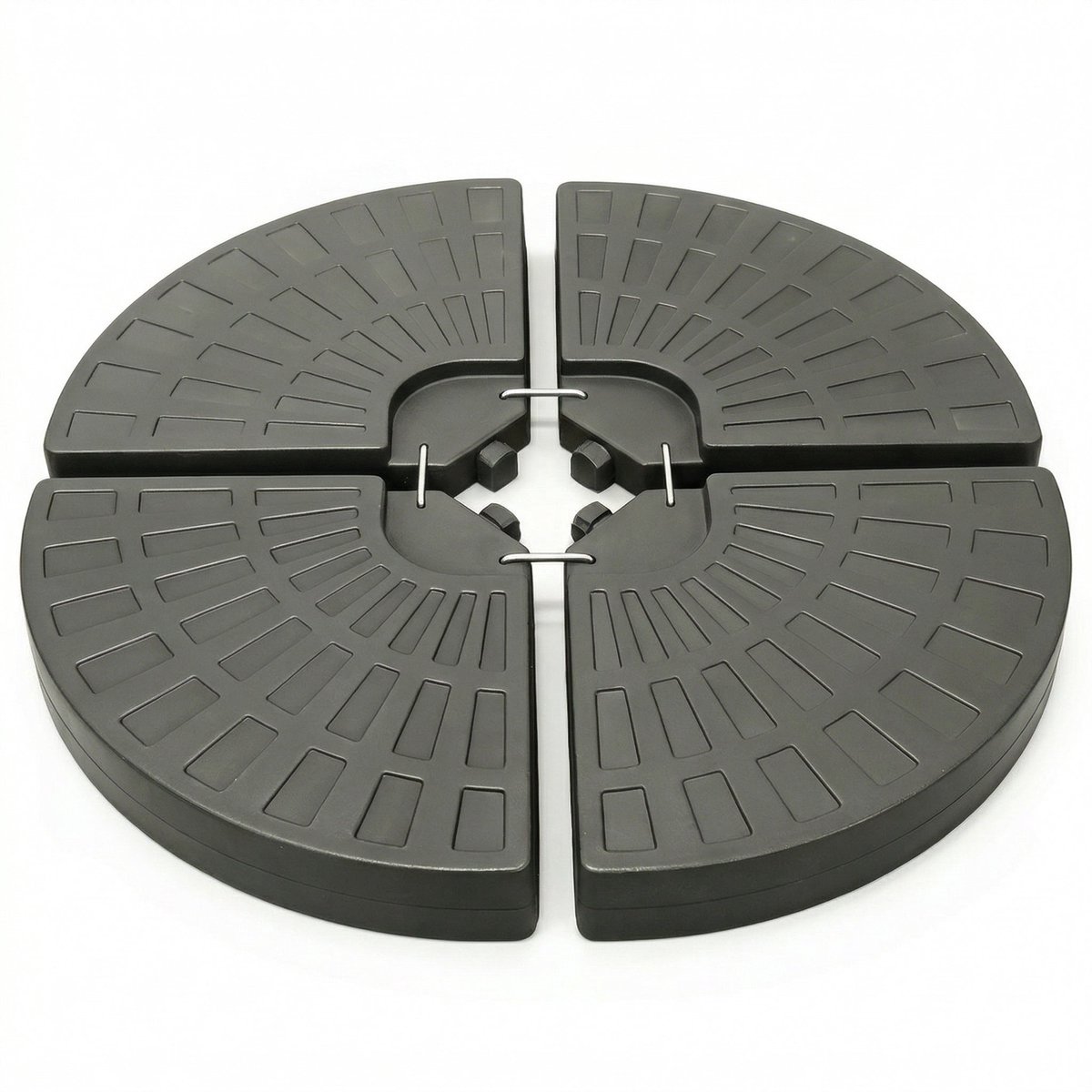 Lomera Parasoltegels Set van 4 - Parasolvoet Vulbaar voor Kruisvoet Zweefparasol - Parasol Tegels - Verzwaringstegels - Parasolhouder Watervulbaar - Parasolvoeten - Parasol Verzwaring - Parasolstandaard - Hangparasol - Kunststof Zwart (8721458017168)