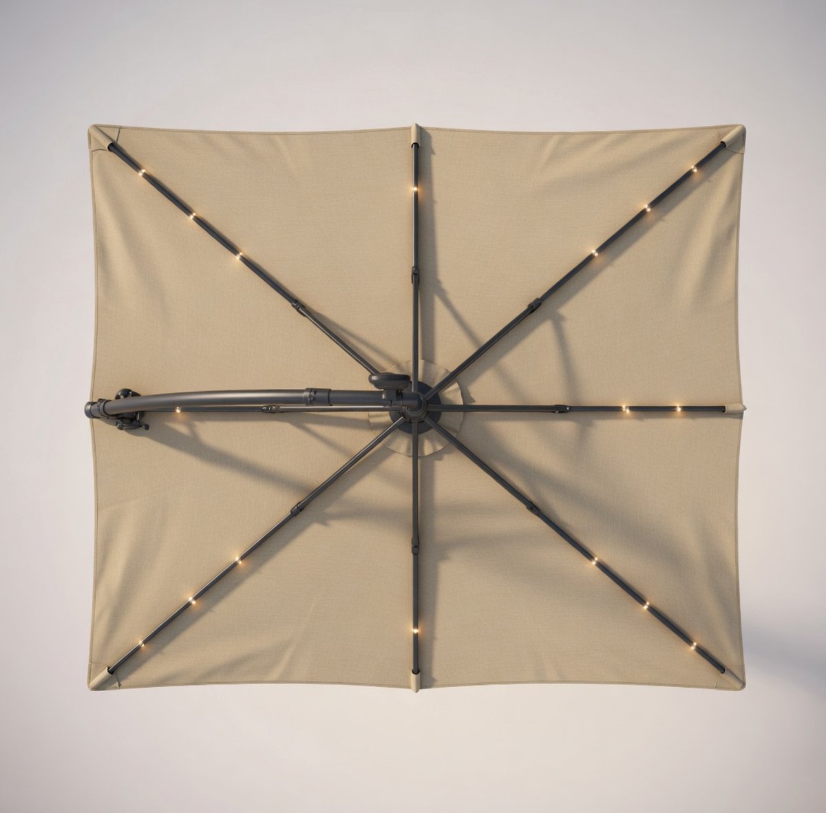 Luxe Zweefparasol 300 cm met - cm Solar LED Verlichting -UPF - Medahomestore (9508812124835)