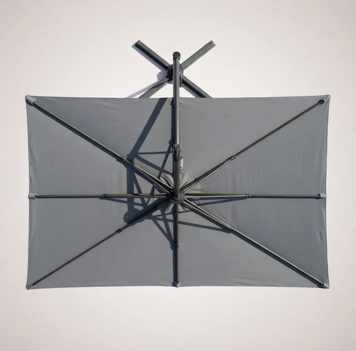 Luxe Zweefparasol 300x300 cm UV50+ - 300x300 cm - Antraciet - cm UV50+ - 360° Draaibaar - Medahomestore (9509217959145)