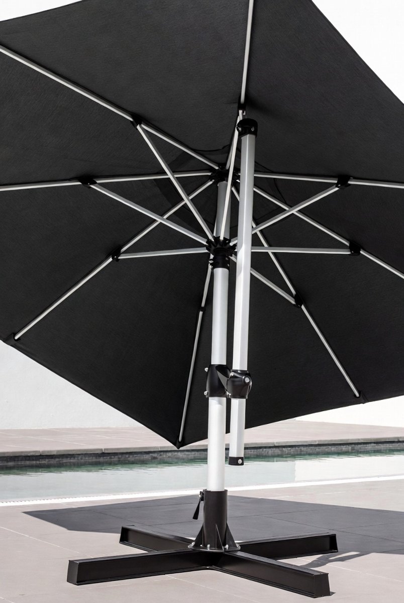 Luxe Zweefparasol 300x400 cm met 360° Rotatie, UV50+ Bescherming, Waterafstotend & Verstelbaar - Grote Aluminium Tuinparasol met Hoes en Zwenkmechanisme - Grijs | Mobili Bella (9508212617395)