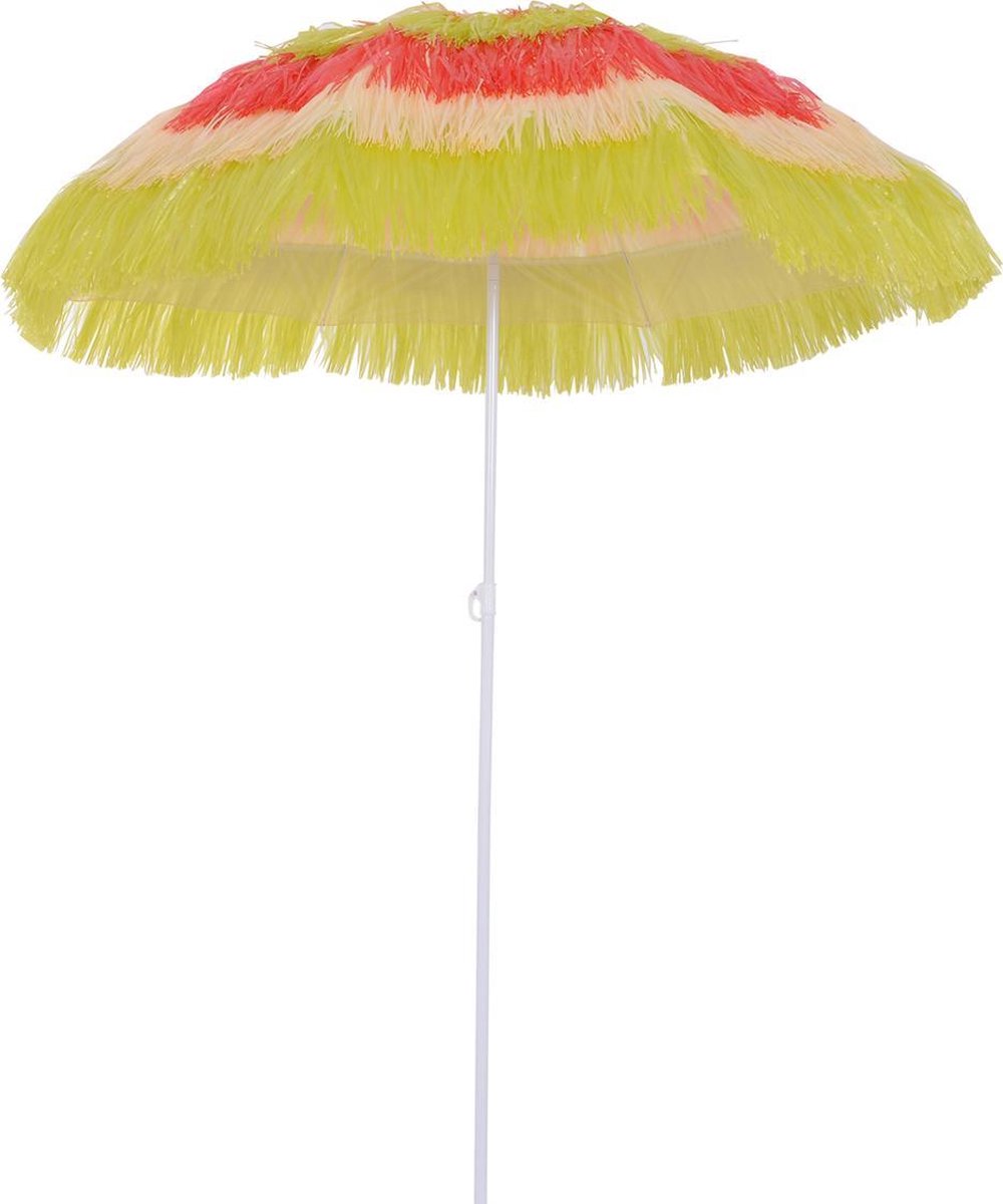 Luxe strand parasol - Strandparasol - Stokparasol - Knikbaar - Hawai parasol - ø160 × H190 cm (6090431531550)