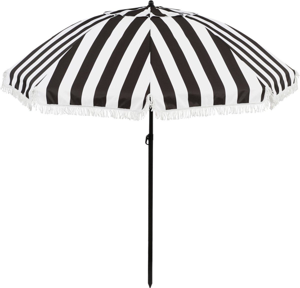 Mica Decorations Parasol Osborn - Stokparasol 238 x Ø220 cm - Strandparasol of Tuinparasol voor Schaduw - Zwart Wit Design (8720362959809)