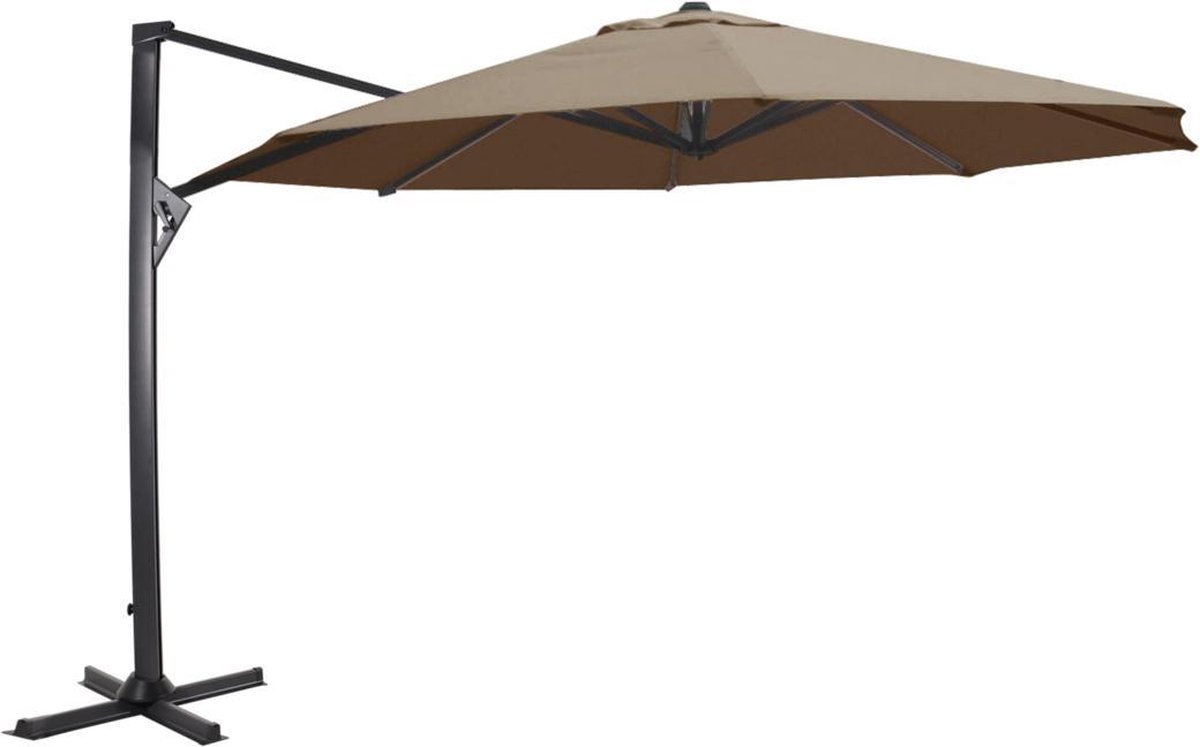 Outdoor Living - Zweefparasol Taurus taupe Ø3,5mtr (8714365533449)