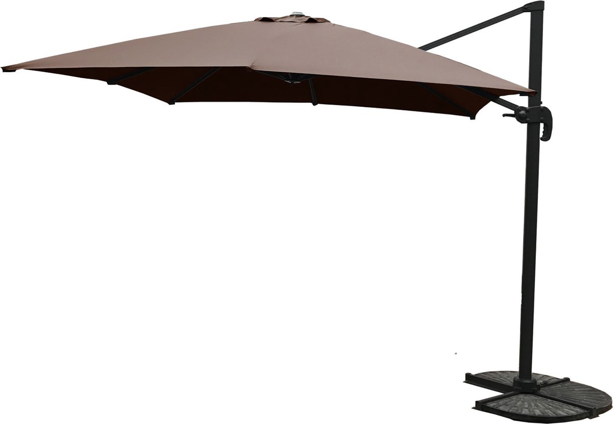 Paralux zweefparasol - 3x4m - Taupe - Kantelbaar (8720648747922)