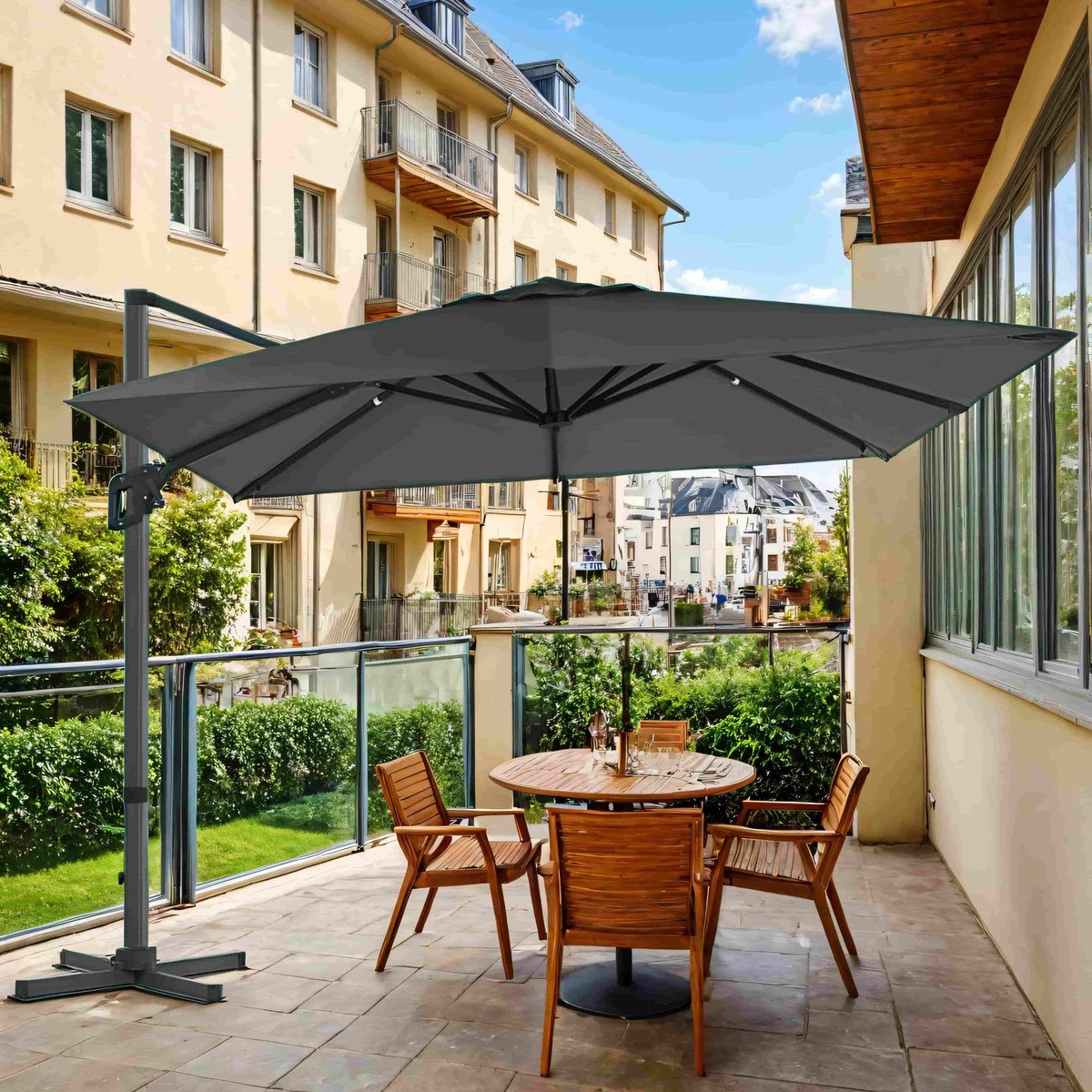 Parasol 290 x 290 cm, zweefparasol, tuinparasol (9503999783622)