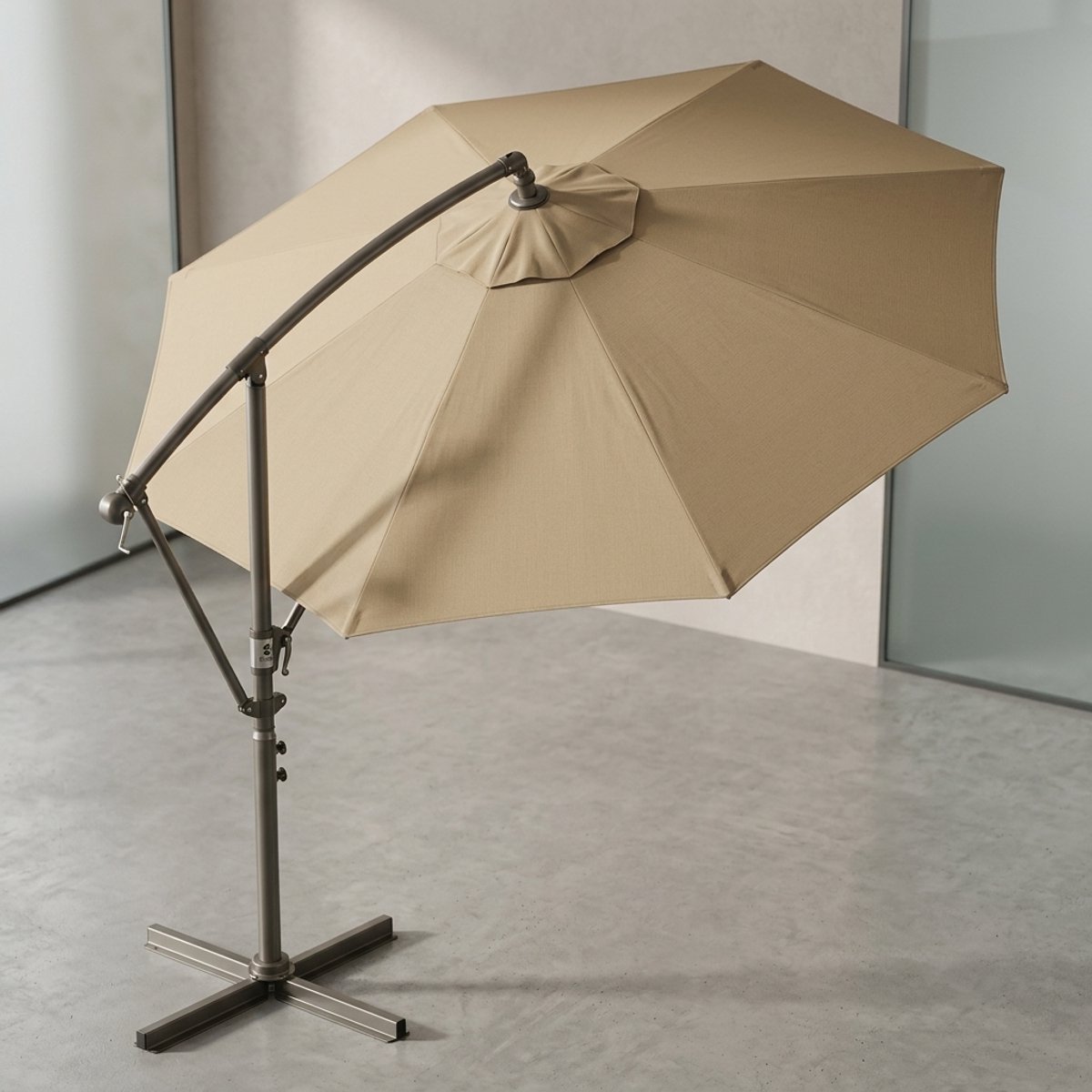 Parasol 300x300 cm zweefparasol vierkant - 300x300 cm - zweefparasol vierkant - 360° draaibaar, - Medahomestore (9502712171777)