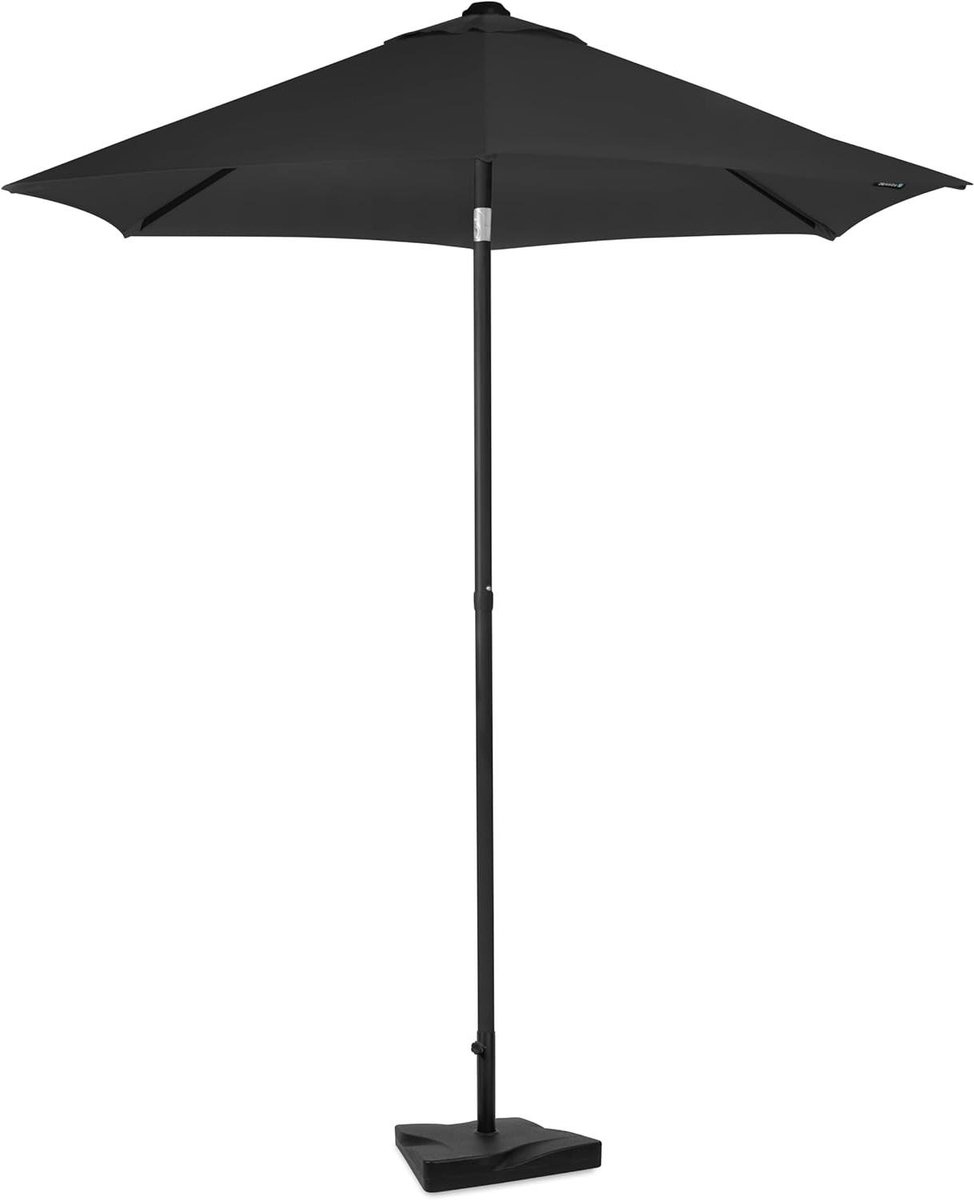 Parasol Torbole - Stokparasol Tuinparasol - Schaduw Creëren - UV Werend Doek - Ø200cm - Antraciet Zwart (9101453868498)