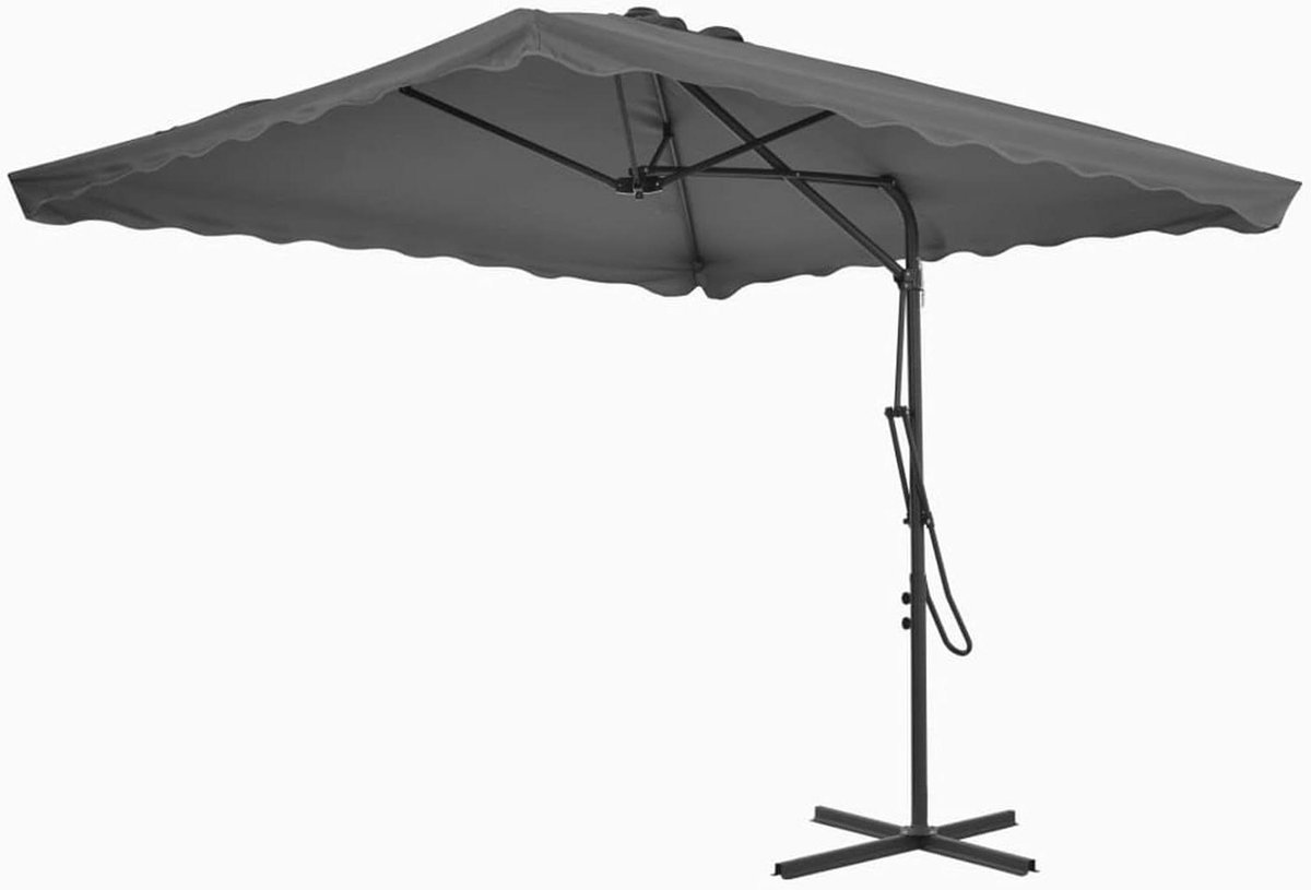 Parasol - Tuinparasol Zweefparasol - Creëer Schaduw - 360 Graden Draaibaar - 250 x 230 cm - Antraciet (9101198858877)