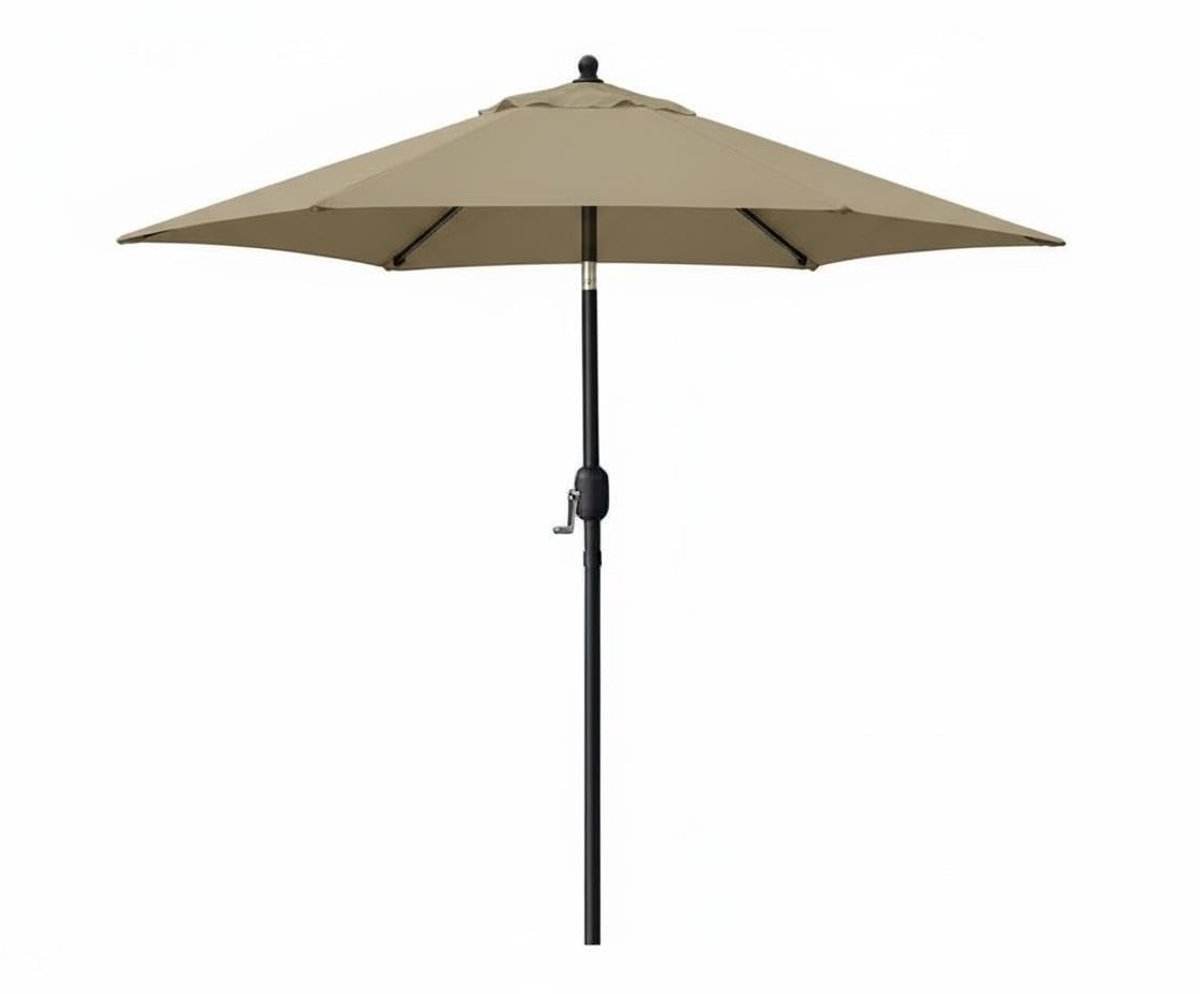 Parasol Tuinparasol met Stalen Frame - Draaimechanisme - Waterafstotend - 200x200x220cm - Kaki - Zonder Voet - Stokparasol voor Balkon Terras Tuin (6950000199997)