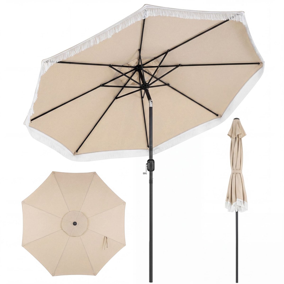 Parasol - Waterdicht & UV-beschermend - Kantelbaar - Luxe Zweefparasol voor Tuin - Balkon of Terras - Weerbestendig (8721564009606)