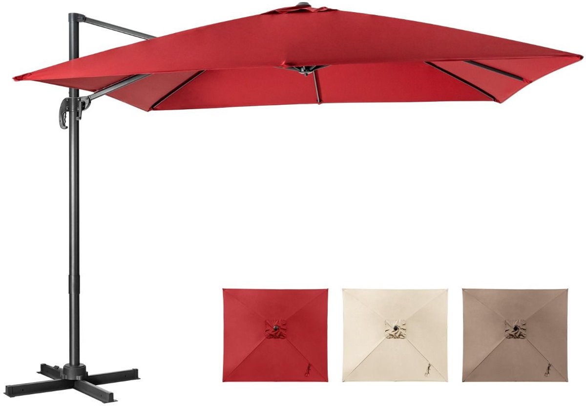 Parasol - Waterdicht & UV-beschermend - Kantelbaar & Verstelbaar - Luxe Zweefparasol voor Tuin - Balkon of Terras - Weerbestendig (8721564010459)