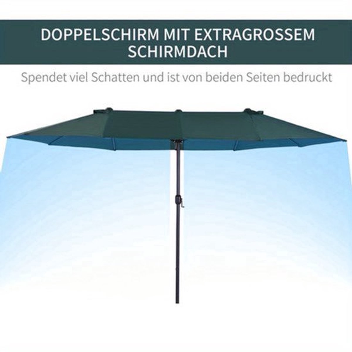 Parasol - Zweefparasol - Stokparasol - Tuinparasol - Balkonparasol - 2,7 Meter Diameter - Polyester Doek - Kruisvoet Met Tegengewicht (9113765557588)