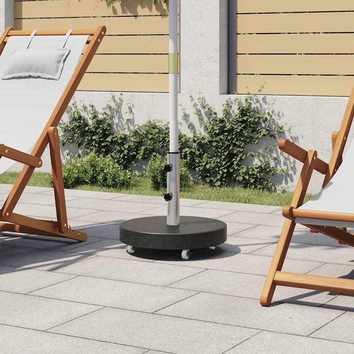 Parasolstandaard Graniet - Parasolvoet Zweefparasol - Terras Schaduw Creëren - Massief Graniet 30kg - 45 cm Diameter - Zwart (9101419627633)