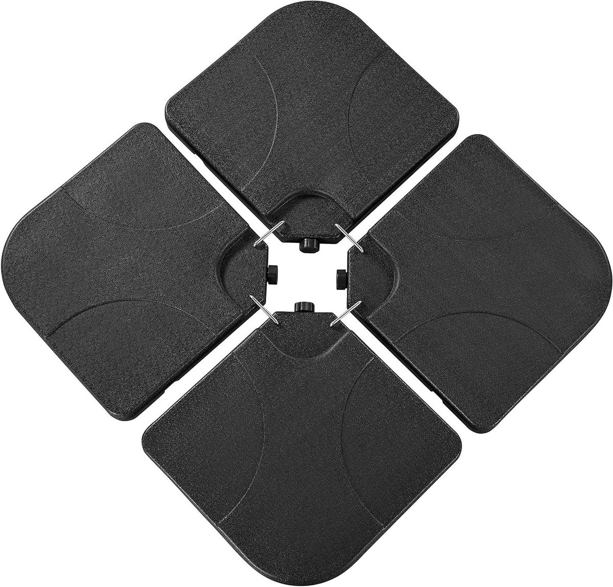 Parasolvoet Vulbaar - Parasolstandaard Zweefparasol - Parasol Stabiliseren - 4 Delige Platen - 1035 cm Breed - Zwart (9101183565896)