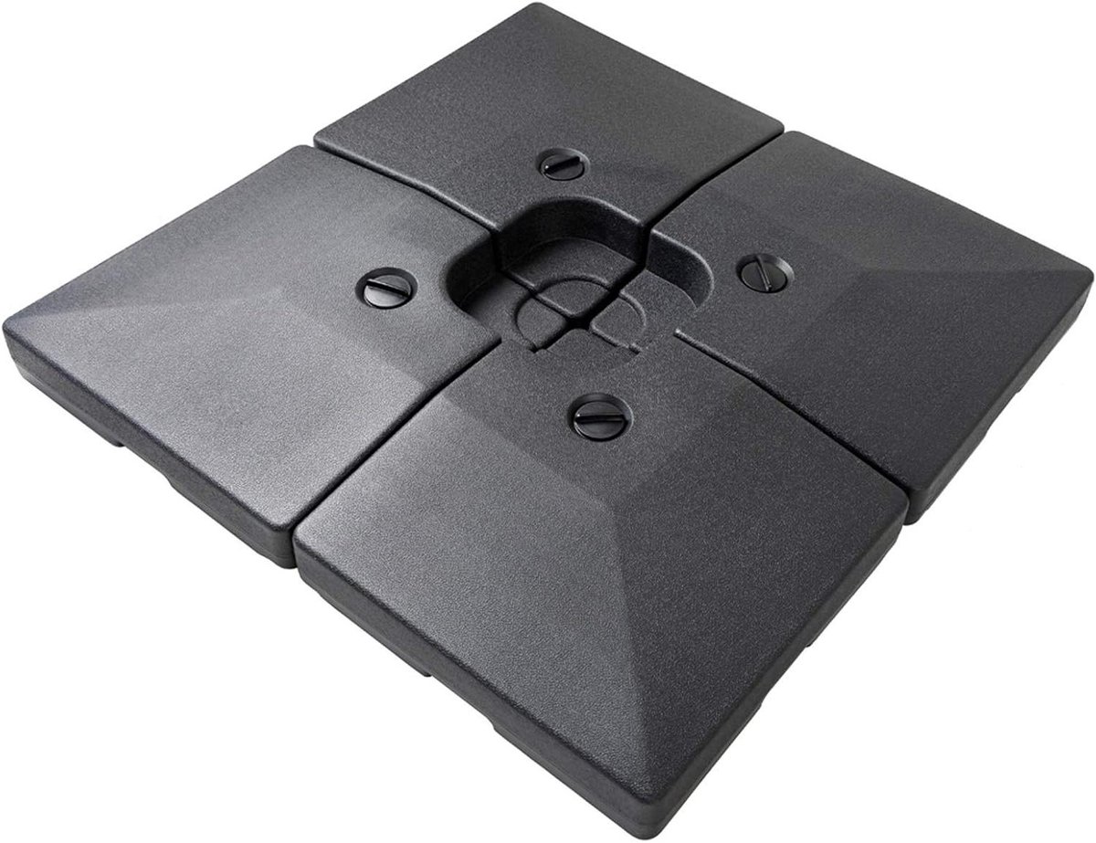 Parasolvoet Vulbaar - Zweefparasol Voet - Terras Stabiliseren - 4-Delige Basis - 162 kg Vulgewicht - Zwart (9101219225008)