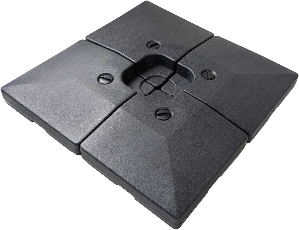 Parasolvoet - Zweefparasol standaard - Terras Stabiliseren - Vulbaar met 162 kg - 4-delig - Zwart (9101466291757)