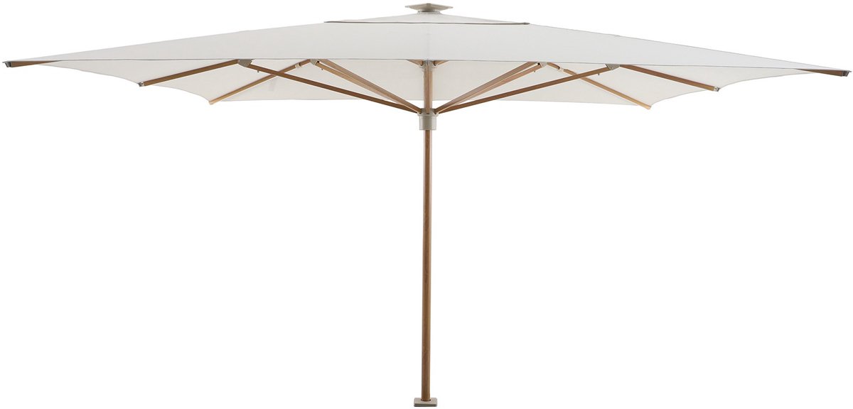 Perfect Shadow Atlas Telescope Stokparasol Pro met LED verlichting 4x4 m. - Woodlook/Soft Sand (6154139769766)