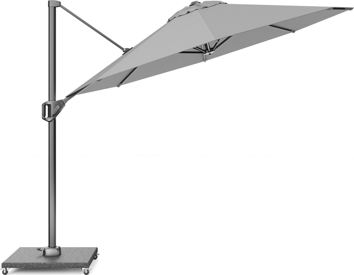 Platinum Sun & Shade - Zweefparasol - Voyager T1 - Ø300cm - Lichtgrijs - Kantelbaar - 360° Draaibaar - 96% UV protectie (8720039162600)