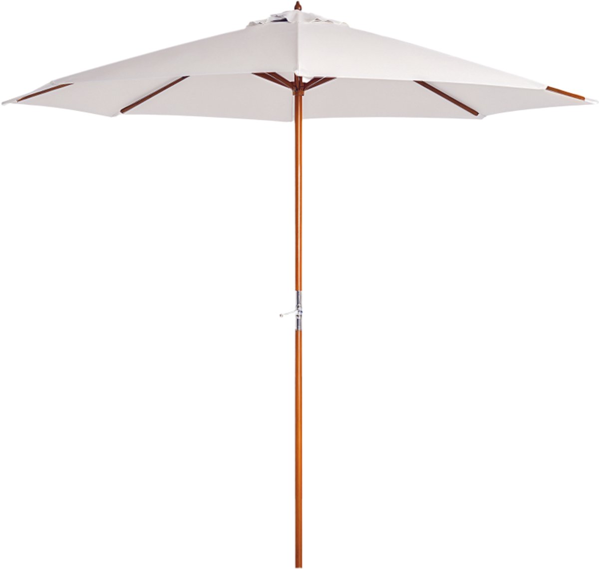 Premium Houten Parasol - Tuinparasol - Stokparasol - Ø2,7 x 2,5 m - Strandparasol - Marktparasol - Waterafstotend - UV-Bestendig - Kantelbaar & Verstelbaar - Strand, Balkon, Terras & Tuin - Crème (8721317524042)