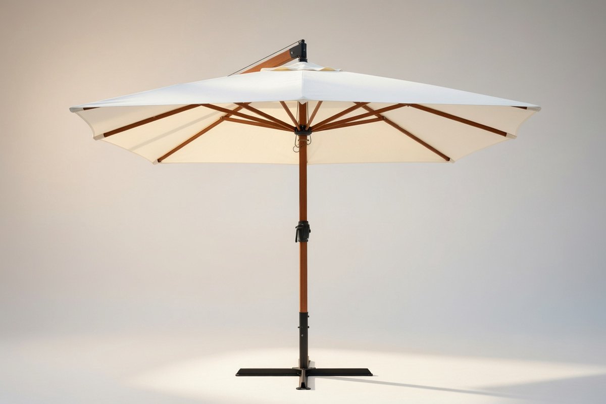 Premium Luxe Zweefparasol Houten Lateralarm - Houten Lateralarm 3x4 Meter - - Medahomestore (9508233897479)