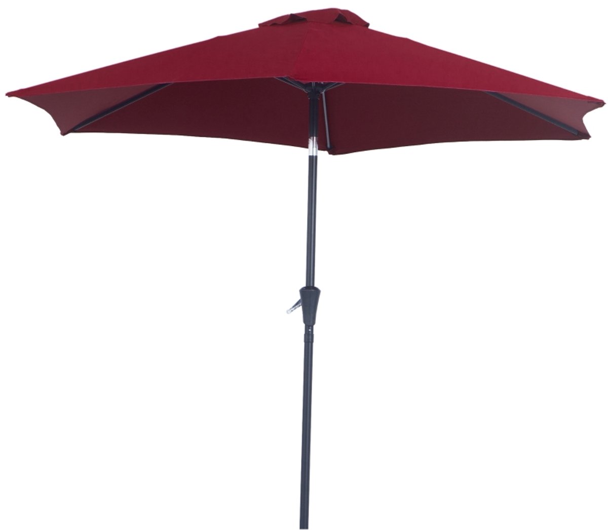 Premium Parasol - Opvouwbare Tuinparasol - Stokparasol met Handslinger - Ø2,6 x 2,35 m - Strandparasol - Marktparasol - Kantelbaar & Verstelbaar - Waterafstotend - UV-Bestendig - Strand, Balkon, Terras & Tuin - Rood (8721317523977)