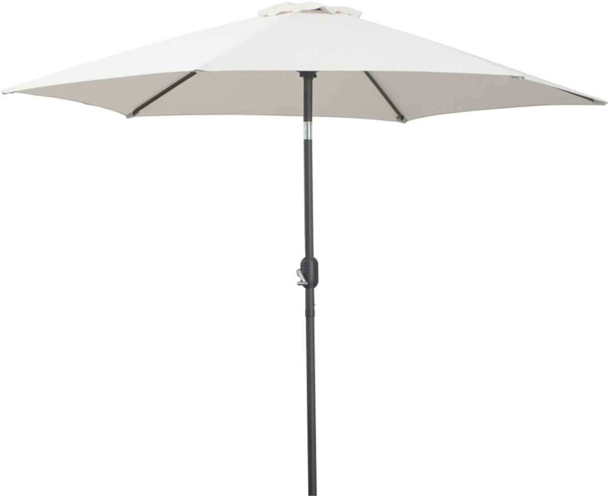 Premium Parasol - Opvouwbare Tuinparasol - Stokparasol met Handslinger - Ø2,6 x 2,35 m - Strandparasol - Marktparasol - Kantelbaar & Verstelbaar - Waterafstotend - UV-Bestendig - Strand, Balkon, Terras & Tuin - Beige (8721317523991)