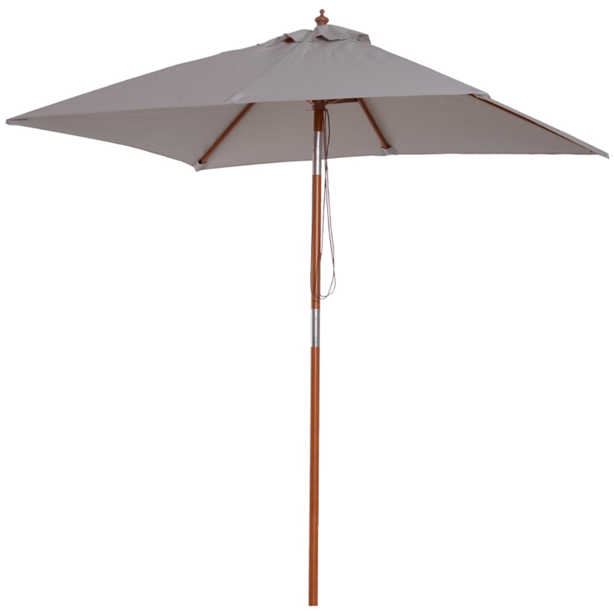 Premium Parasol - Tuinparasol - Opvouwbare Stokparasol - 200 x 150 x 235 cm - Rechthoekige Strandparasol - Kantelbaar & Verstelbaar - Waterafstotend - UV-Bestendig - Strand, Balkon, Terras & Tuin - Grijs (8721317523847)