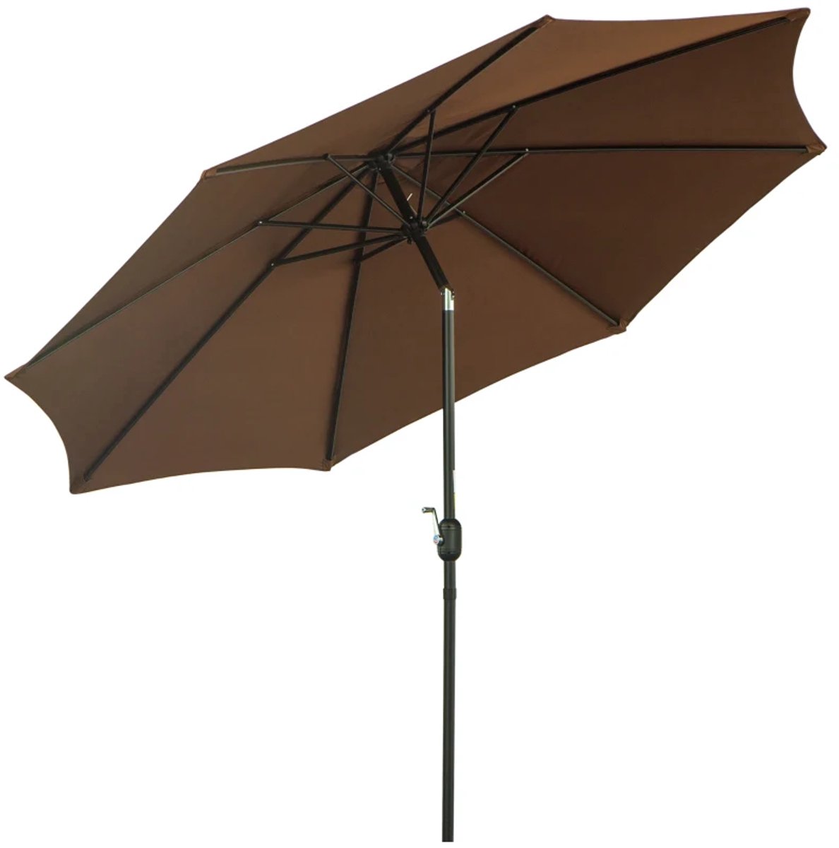 Premium Parasol - Tuinparasol met Handslinger - Kantelparasol - Stokparasol - Ø2,95 x 2,5 m - Strandparasol - Terrasparasol - Marktparasol - Kantelbaar & Verstelbaar - UV-Bestendig - Strand, Balkon, Terras & Tuin - Bruin (8721317524295)