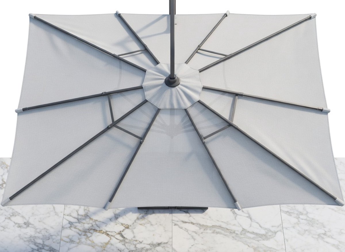 Premium Zweefparasol 300 cm - - Grijs - cm - 360° Draaibaar & - Medahomestore (9507443463825)