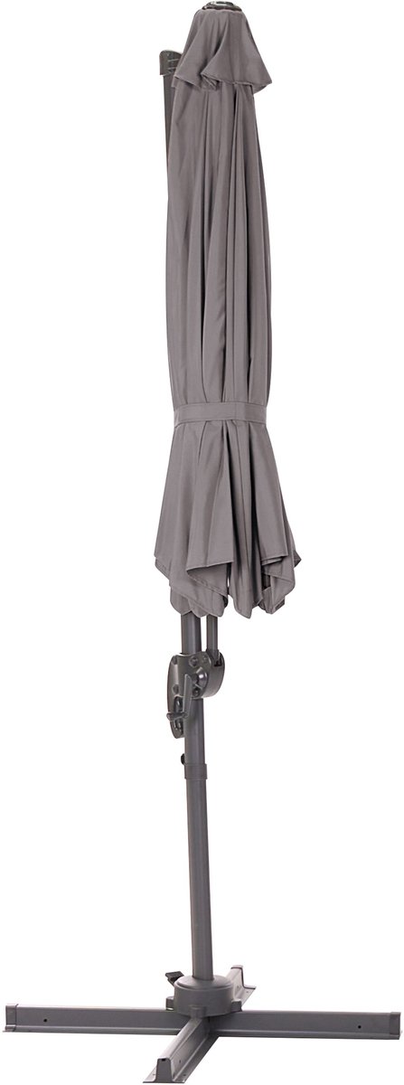 SAVONA - Zweefparasol - Donkergrijs - Polyester (4260580936328)