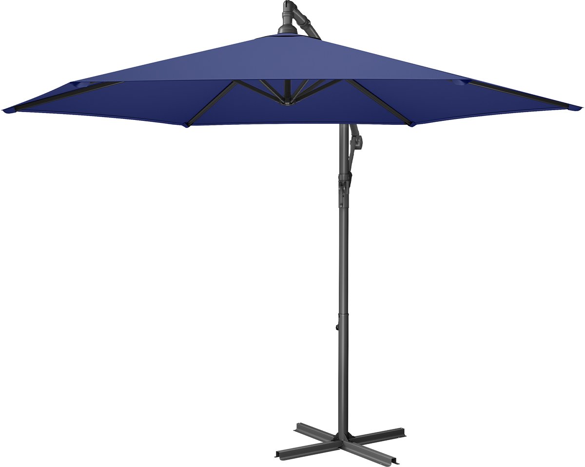 SONGMICS - Parasol - Zweefparasol 300 cm - UV-bescherming UPF 50+ - Met Standaard en Draaimechanisme (0194343668369)