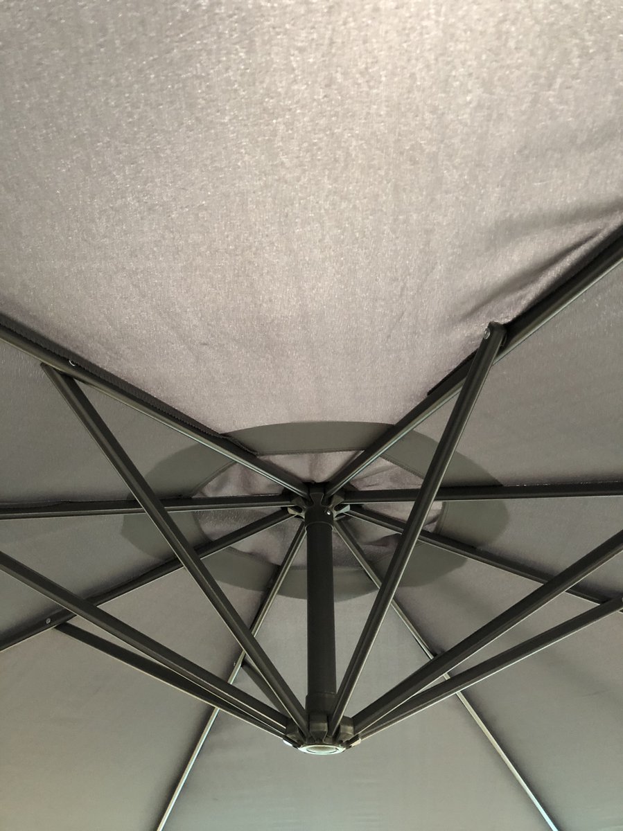 SenS-Line - Parasol Menorca Zweefparasol - Ø300 cm - 8-ribs - Polyester - Antraciet (8718026003302)