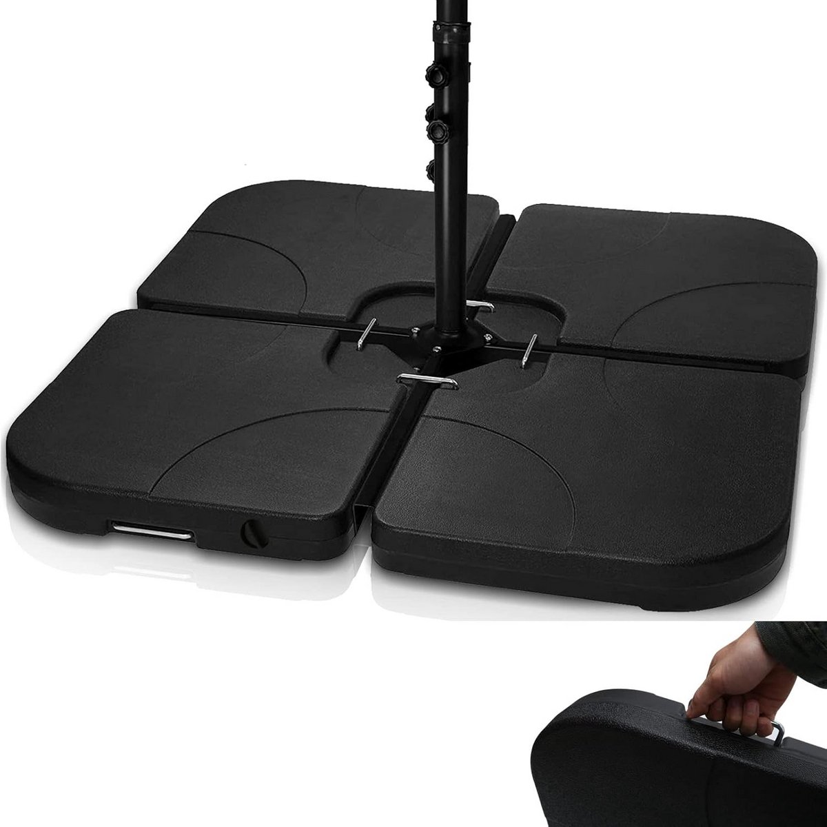 Set van 4 Vulbare Parasolvoeten voor Zweefparasols - Totaal 160 kg Gewicht (9101097673229)