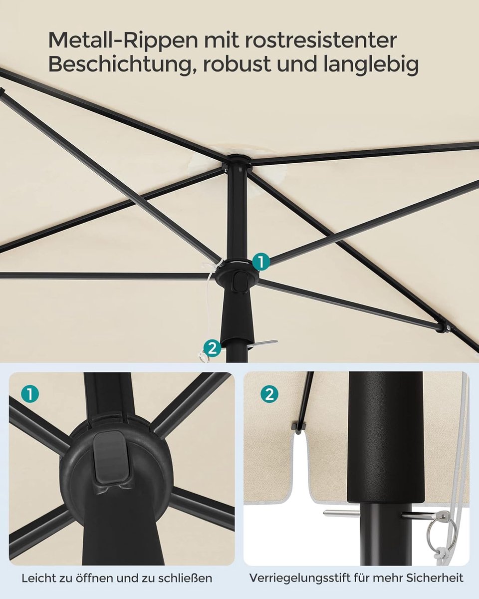 Solar LED Aluminium Zweefparasol 300 cm - Bellavero Luxe Tuin- & Terrassenparasol met Zwengel, In Hoogte Verstelbaar, 32 LED's, UV-bescherming 40+, Waterafstotend, 8 Ribben, Stabiele Kruisvoet, Don... (9508772717856)