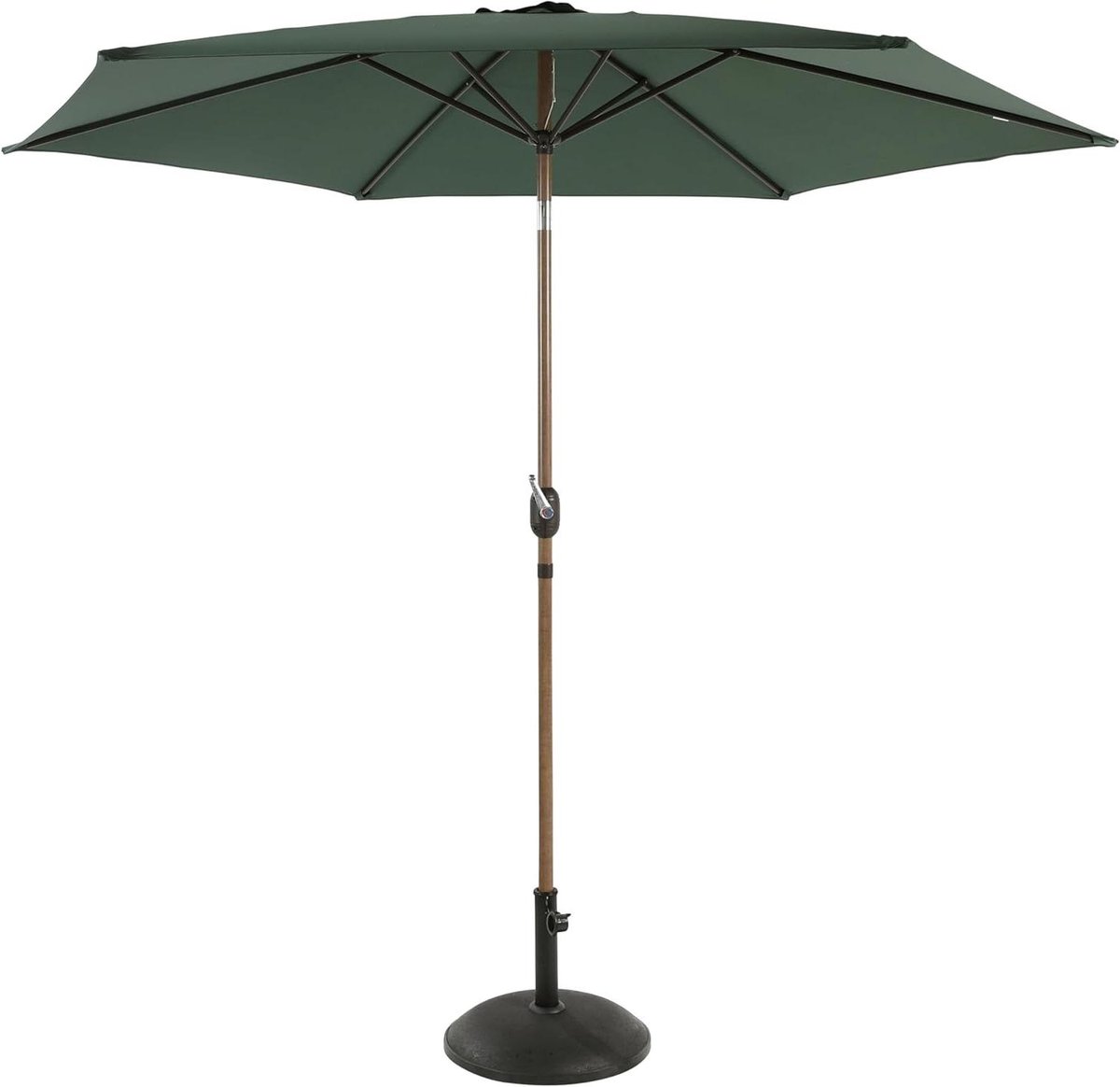 Stokparasol Rond - Terrasparasol Tuin - Zonwering Buiten - Inclusief Voet - Ø 300 cm - Antraciet (9101245860143)