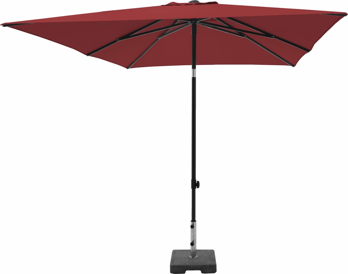 Stokparasol moraira push-up 230x230cm polyester brickred grade 6 zo... (8713229052263)