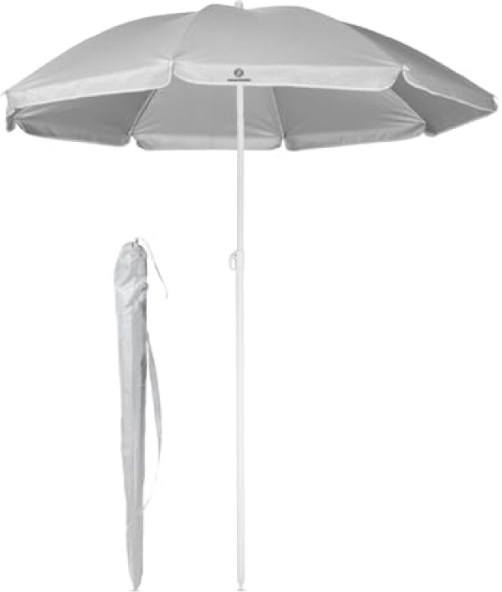 Strandparasol - Diameter 180 cm - Verstelbaar - UV Bescherming - Stokparasol - Met Draagtas (8785365121073)