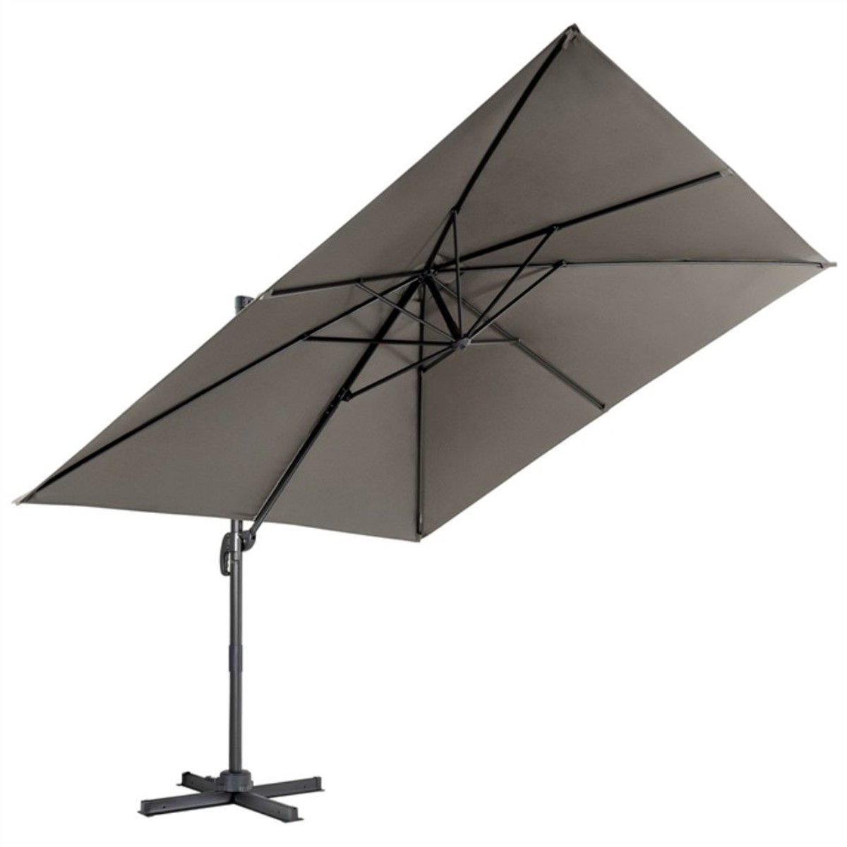 SureDeal® - Parasol - Zweefparasol - Zwengel Tuinparasol Kantelbaar - Terras Café - 300x300x273 cm - Zwart (9505943383957)