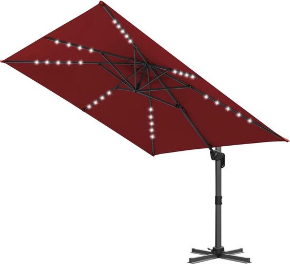 Thuys - Zweefparasol - Parasol Tuin - Terras Beschermen - 360 Graden Draaibaar - 300 x 300 cm (8721472268324)