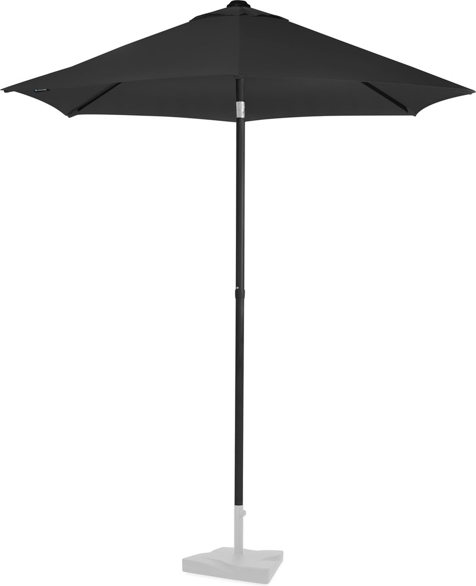 VONROC Premium Parasol Torbole - Ø200cm - Duurzame stokparasol - UV werend doek - Antra-ciet/Zwart - Incl. beschermhoes (8717479103812)
