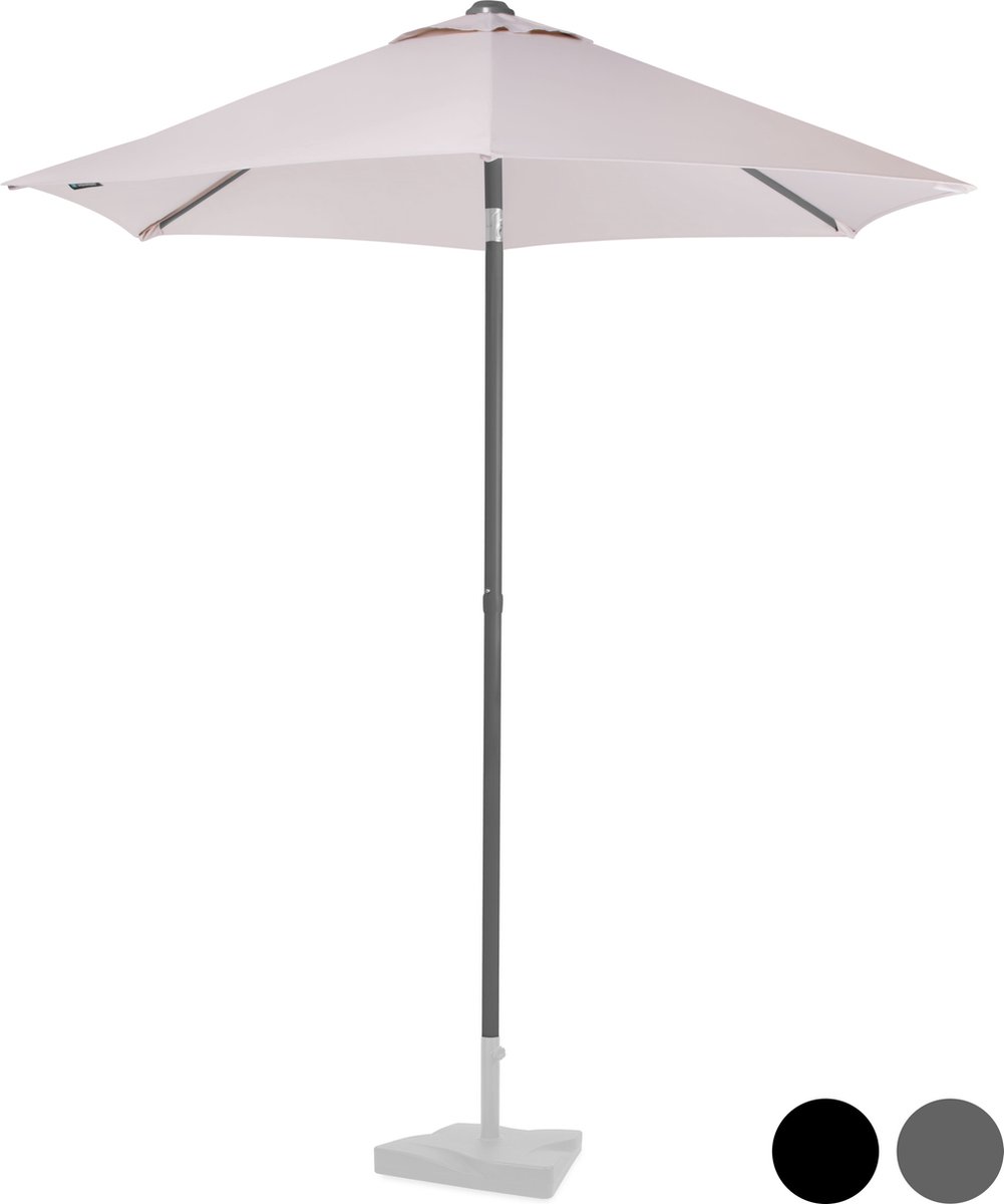 VONROC Premium Stokparasol Torbole Ø200cm - Incl. beschermhoes - Ronde parasol - UV werend doek - Beige (8717479103829)