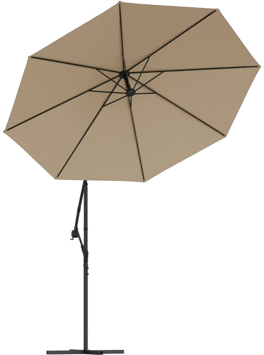 Vervangingsdoek voor Zweefparasol - 350 cm - Taupe - UV-bestendig Parasoldoek - Geschikt voor 8 Baleinen (6007156704435)