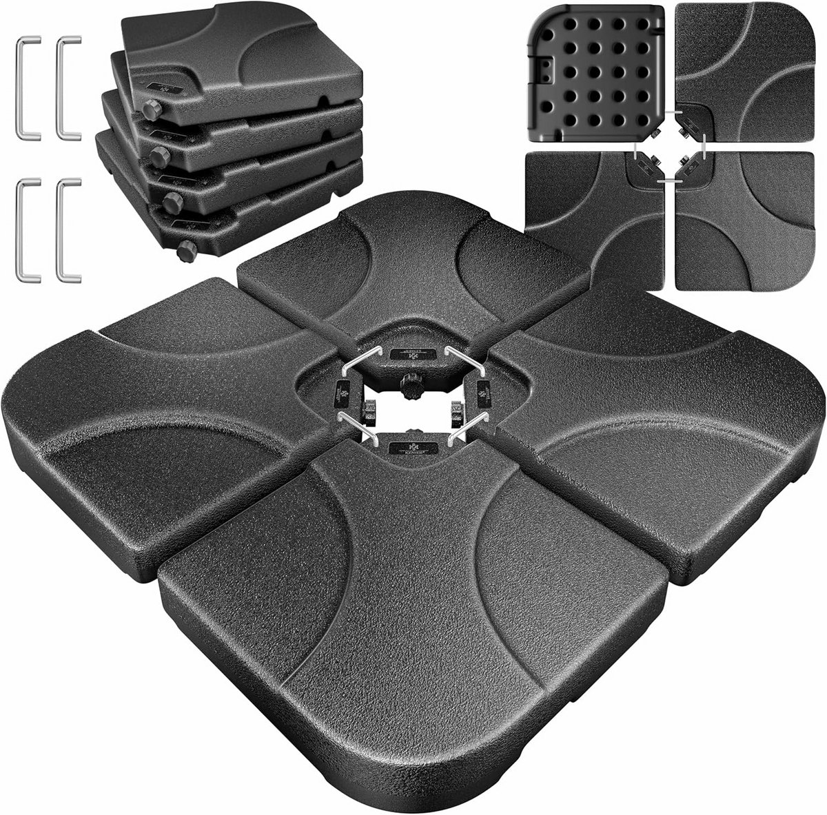 Vulbare parasolvoet 4-delig voor zweefparasol, 60L/80KG stabiliteit (9101096746894)