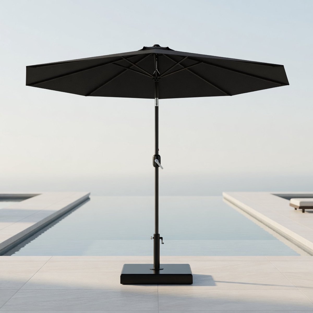 Zweefparasol 300 cm Kantelbaar met Handslinger - Aluminium Tuinparasol UV-bescherming 40+ Waterdicht en Windbestendig - Donkergrijs - Mobili Bella (9503132746170)