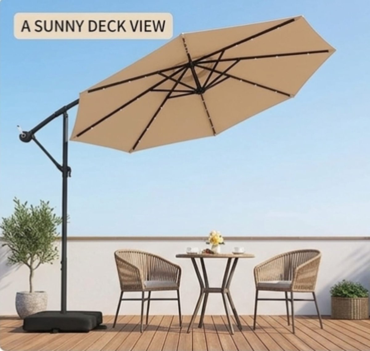Zweefparasol 300 cm met LED - Novihome (9507713659828)