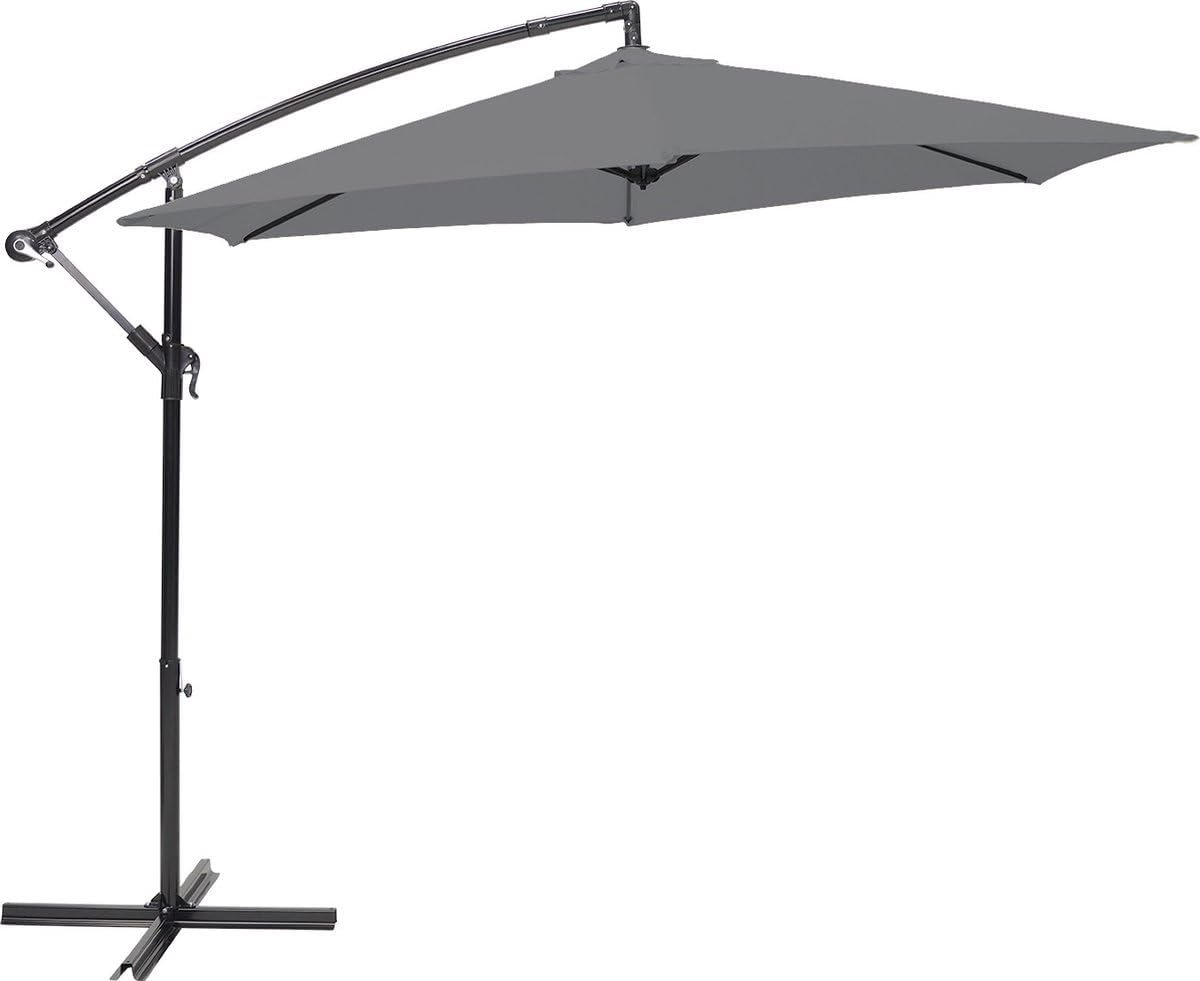 Zweefparasol 300CM met Kruisvoet - Waterdicht en Verstelbare Hoogte - Antraciet (6154440541594)