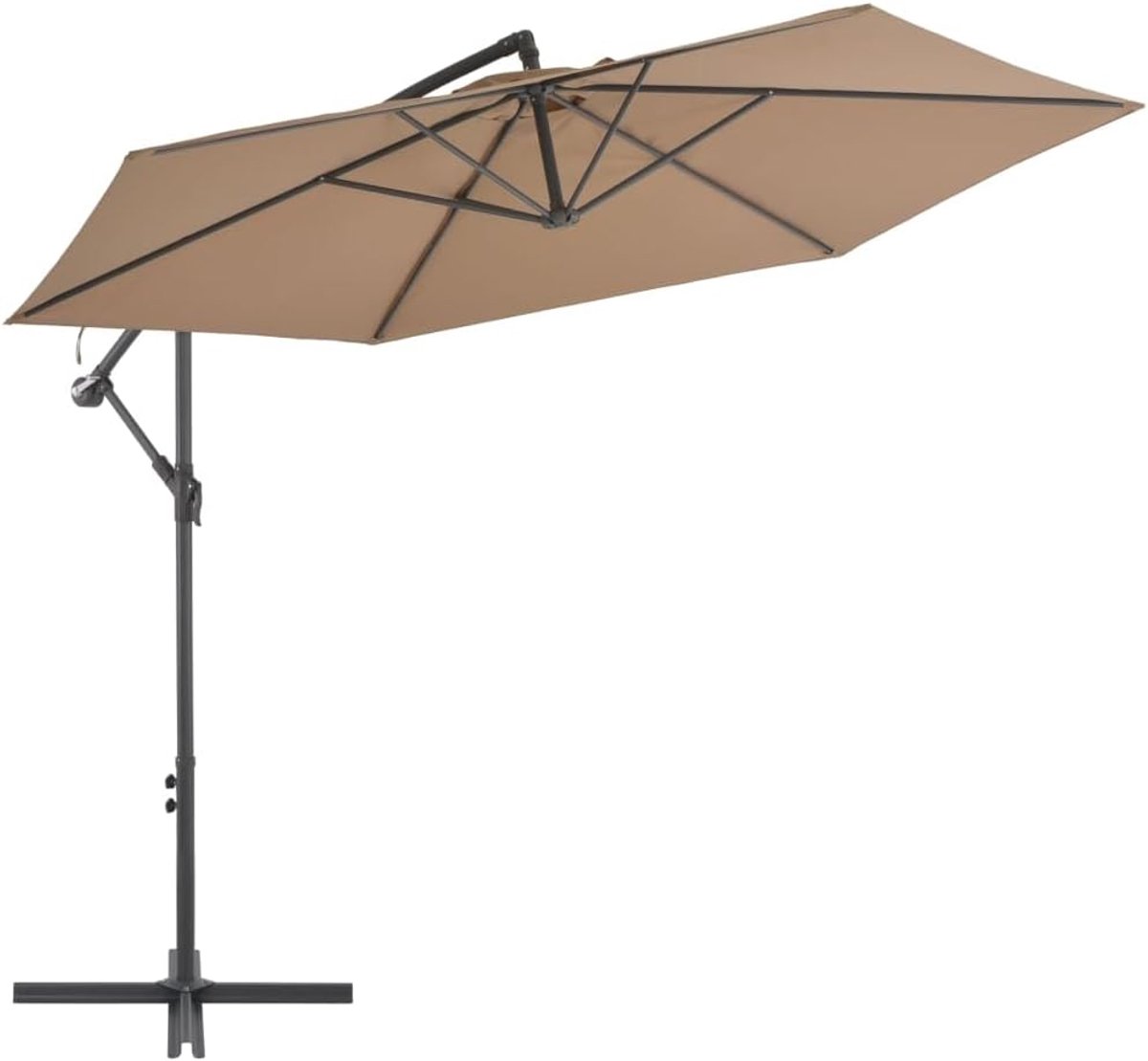 Zweefparasol 300x244 cm Taupe - UV-bestendige Tuinparasol met Aluminium Mast en Zwengel (9101146360292)