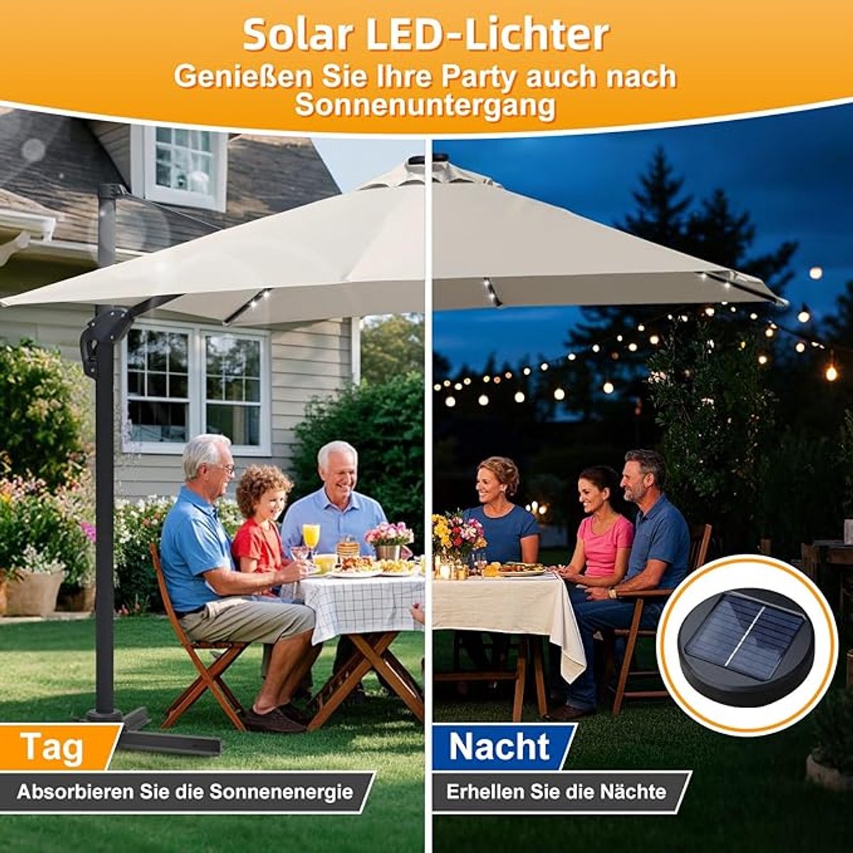 Zweefparasol 300x300 cm - 360° Draaibaar met Voetpedaal & 4-Standen Kantelbaar - UV50+ Waterdicht - Aluminium Frame - Luxe Tuin Parasol voor Terras, Balkon & Zwembad - Mobili Bella (9502814616251)